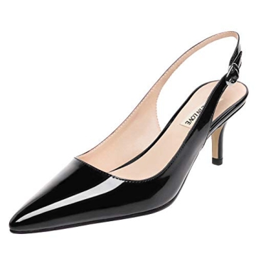 JOY IN LOVE Kitten Heels for Women Slingback Pumps Sandals Pointy Toe Pumps