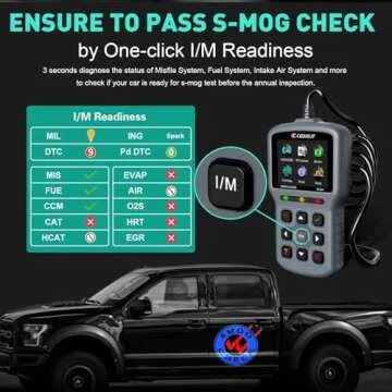 CGSULIT OBD2 Scanner SC301 Car Code Reader with Smog Check & Check Engine Light Reset, Read/Clear Error Code, Live Data, DTC Lookup, On-Board Monitor Test, Diagnostic Scan Tool for Cars After 1996