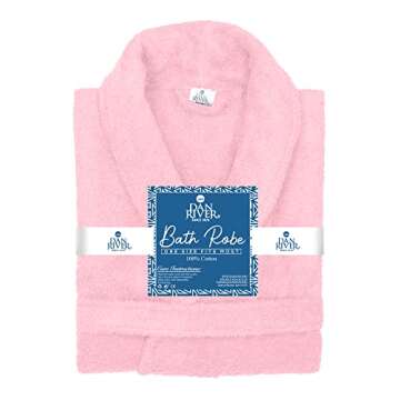 DAN RIVER Bathrobe Made with 100% Ringspun Cotton for Men and Women Pack-1 | Highly Absorbent Perfect for Hotel, Spa & Shower 400 GSM – Pink