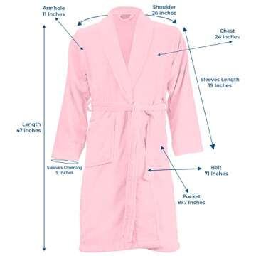 DAN RIVER Bathrobe Made with 100% Ringspun Cotton for Men and Women Pack-1 | Highly Absorbent Perfect for Hotel, Spa & Shower 400 GSM – Pink