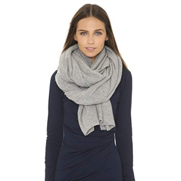 Luxurious Grey Heather Cashmere Travel Wrap Scarf - Stylish Warmth