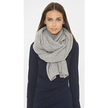 Luxurious Grey Heather Cashmere Travel Wrap Scarf - Stylish Warmth