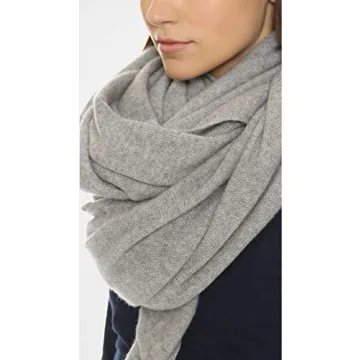 Luxurious Grey Heather Cashmere Travel Wrap Scarf - Stylish Warmth