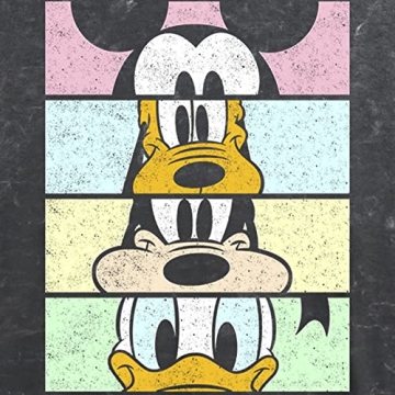 Disney Characters Crew Women's Mineral Wash Short Sleeve Crop Tee, Black, Medium