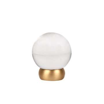 Lew's Hardware 66-401 Brass and Glass Cabinet Knob