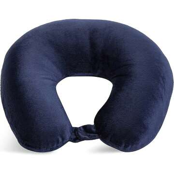 Feather Soft Microfiber Neck Pillow in Navy