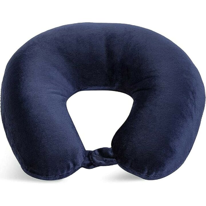 Feather Soft Microfiber Neck Pillow in Navy