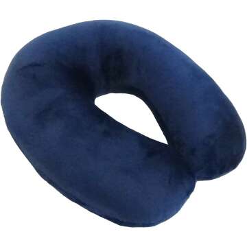 Feather Soft Microfiber Neck Pillow in Navy