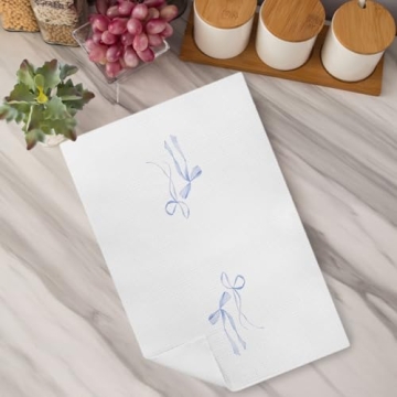 Kemingni Blue Coquette Kitchen Towels, 16x24 Inches