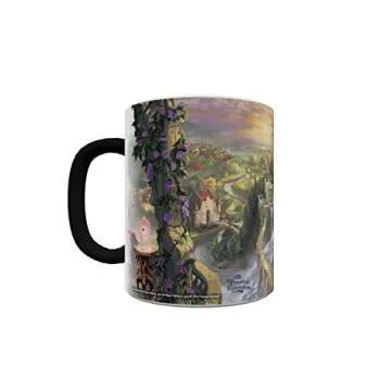 Thomas Kinkade's "Beauty and the Beast Falling In Love" Morphing Ceramic Mugs,11 ounces