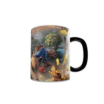 Thomas Kinkade's "Beauty and the Beast Falling In Love" Morphing Ceramic Mugs,11 ounces