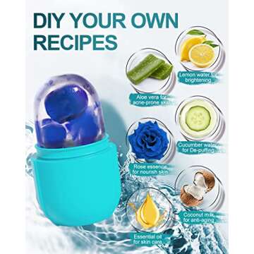 USINMIN Ice Roller for Face & Eye, Beauty Facial Ice Holder Mold Face Puffiness Relief Massage Skin Care Tools for Brighten Lubricate Shrink Pores Remove Fine Lines