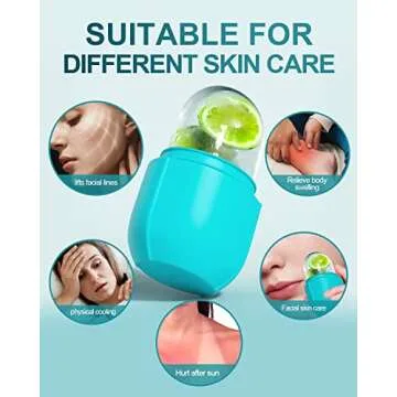 USINMIN Ice Roller for Face & Eye, Beauty Facial Ice Holder Mold Face Puffiness Relief Massage Skin Care Tools for Brighten Lubricate Shrink Pores Remove Fine Lines