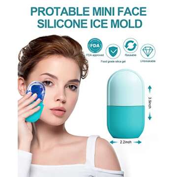 USINMIN Ice Roller for Face & Eye, Beauty Facial Ice Holder Mold Face Puffiness Relief Massage Skin Care Tools for Brighten Lubricate Shrink Pores Remove Fine Lines
