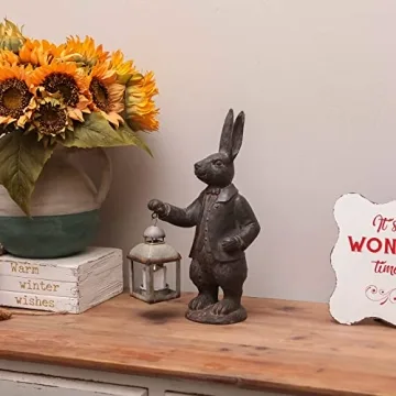 Mr. Rabbit Lantern Statue for Home and Garden