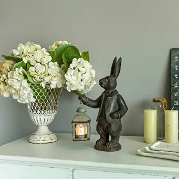 Mr. Rabbit Lantern Statue for Home and Garden