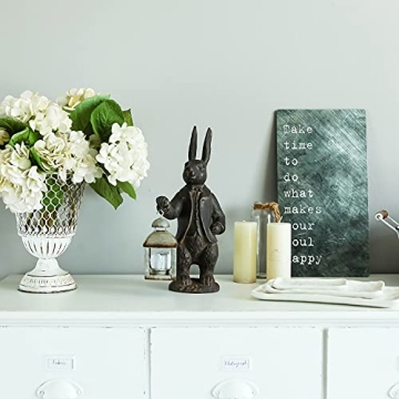 Mr. Rabbit Lantern Statue for Home and Garden