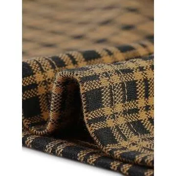 Allegra K Work Dresses for Women's Short Sleeve Vintage Houndstooth Plaid 2024 Formal Sheath Dress Medium Brown