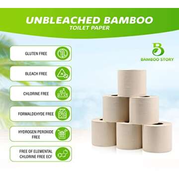 Bamboo Story Premium Bamboo Toilet Paper 24 Rolls, Eco-Friendly 3PLY