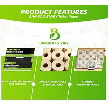 Eco-Friendly Premium Bamboo Toilet Paper - 24 Rolls
