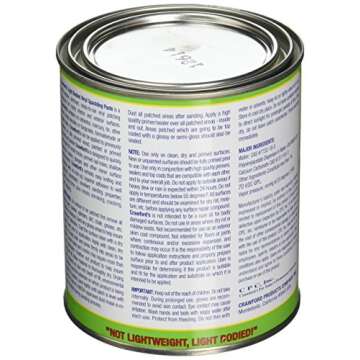 CRAWFORD PRODUCTS COMPANY, INC. 31904 Quart Spackling Paste, 56 Ounce
