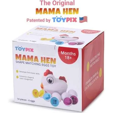 Mama Hen Chicken Toy with Sorter and Play Eggs
