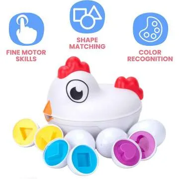 Mama Hen Chicken Toy with Sorter and Play Eggs