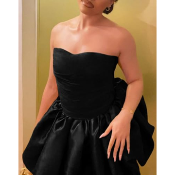 LAJIOJIO Sexy Strapless Tube Mini Dress for Women