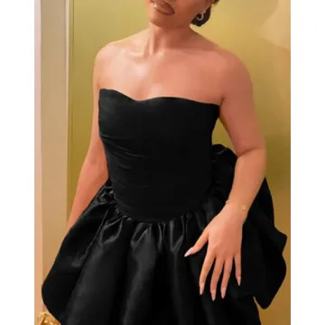 LAJIOJIO Sexy Strapless Tube Mini Dress for Women