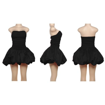 LAJIOJIO Sexy Strapless Tube Mini Dress for Women