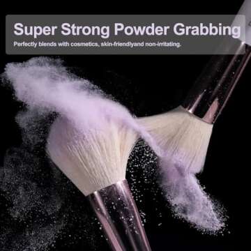 BS-MALL Travel Makeup Brush Set Foundation Powder Concealers Eye Shadows Makeup Set with LED light Mirror 14 Pcs (White)…