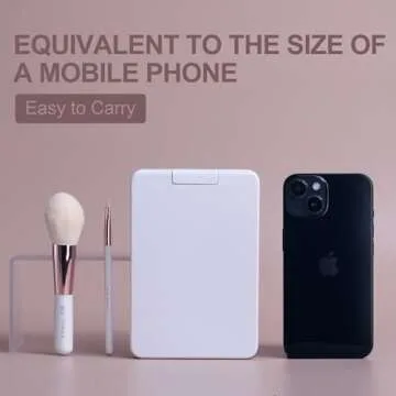 BS-MALL Travel Makeup Brush Set Foundation Powder Concealers Eye Shadows Makeup Set with LED light Mirror 14 Pcs (White)…