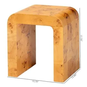 bali & pari Revelle Modern and Contemporary Real Mappa Burl Wood End Table