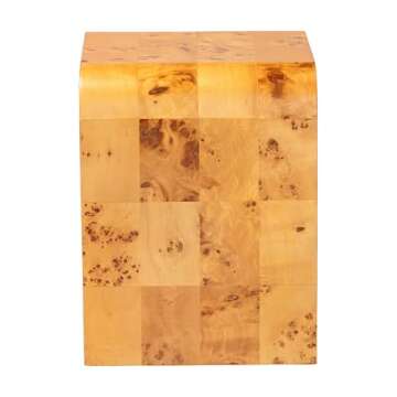bali & pari Revelle Modern and Contemporary Real Mappa Burl Wood End Table