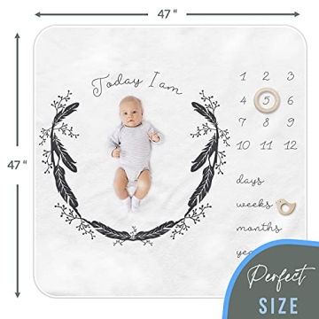 Paishanas Baby Monthly Milestone Blanket for Newborns