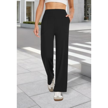 COPYLEAF Wide Leg Yoga Pants for Women - High Waist with Pockets, Stylish & Comfortable