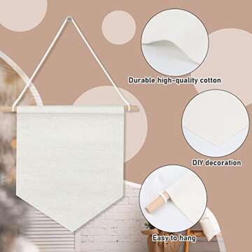 Boao 4 Pcs Boho Classroom Decor Hanging Classroom Decorations Wall Display Banners Elementary Wall Art Banner Welcome to Teacher Gift (Classic,White)