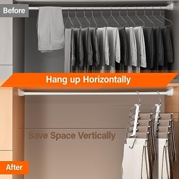 Collapsible Pants Hangers Space Saving Closet Organizer 2 Pack