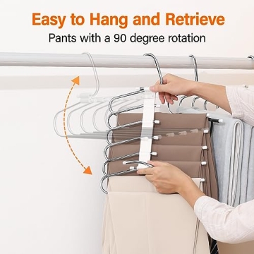 Collapsible Pants Hangers Space Saving Closet Organizer 2 Pack