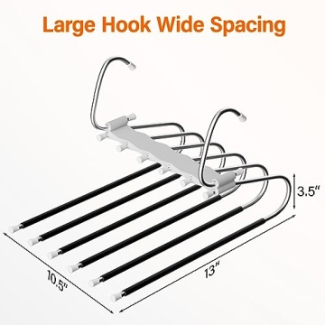 Collapsible Pants Hangers Space Saving Closet Organizer 2 Pack