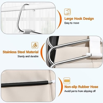 Collapsible Pants Hangers Space Saving Closet Organizer 2 Pack