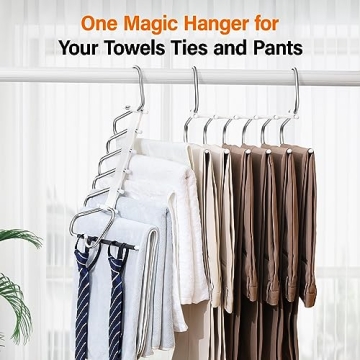 Collapsible Pants Hangers Space Saving Closet Organizer 2 Pack