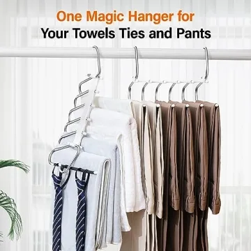 Collapsible Pants Hangers Space Saving Closet Organizer 2 Pack