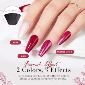 AZUREBEAUTY Nail Polish Set Quick Dry Vegan Glitter Pearl White& Raspberry Red Nail Lacquer Natural Strengthening Treatment Kit