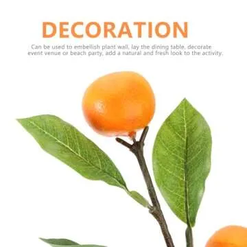 Artificial Orange Branches, 3Pcs Tangerine Branches, 25 Inch Realistic Faux Oranges Fruit with Green Leaves, Decorative Orange Branches for Vase Home Party Decoration
