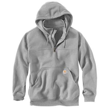 Carhartt Mens Rain Defender® Loose Fit Heavyweight Quarter-zip Athletic-sweatshirts, Heather Gray, X-Large US