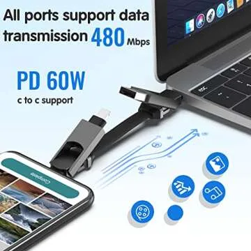 2Pack Multi Charging Cable with Magnetic Keychain