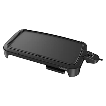 BLACK+DECKER 8-Serving Electric Griddle, GD2051B, Non-Stick Cooking Surface, Warming Tray, Removable...