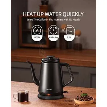 DmofwHi Gooseneck Electric Kettle - 1.0L & 1000W Performance