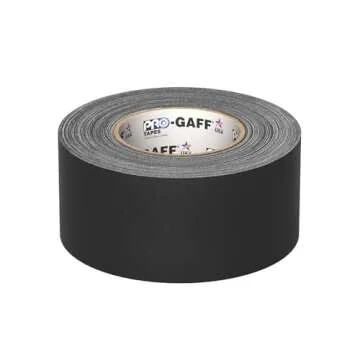 ProTapes Pro Gaff Premium Matte Cloth Gaffer's Tape With Rubber Adhesive, 11 mils Thick, 55 yds Length, 3" Width, Black (Pack of 1)